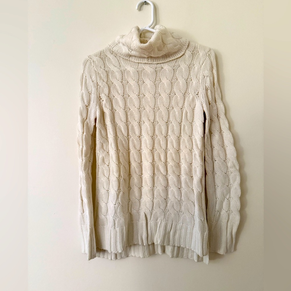 Banana Republic cream turtleneck sweater